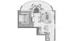 1 chambre Appartement plan d'étage «1 BR», One Residence