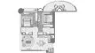 2 chambres Appartement plan d'étage «2 BR», One Residence