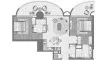 2 bedrooms Apartment floor plan «2 BR» in One Residence